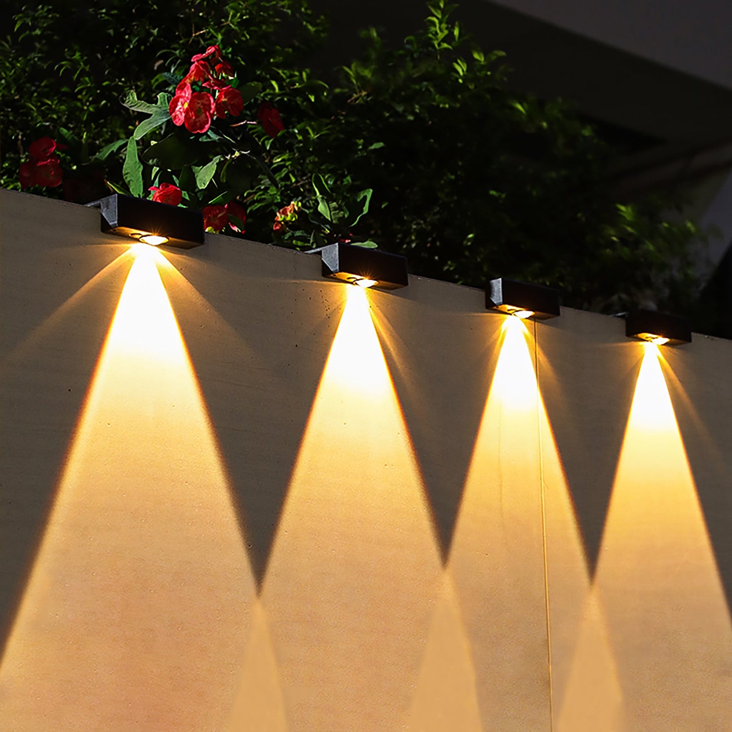 4-Pack Outdoor Solar Powered Deck Lights Wall Lamp-0