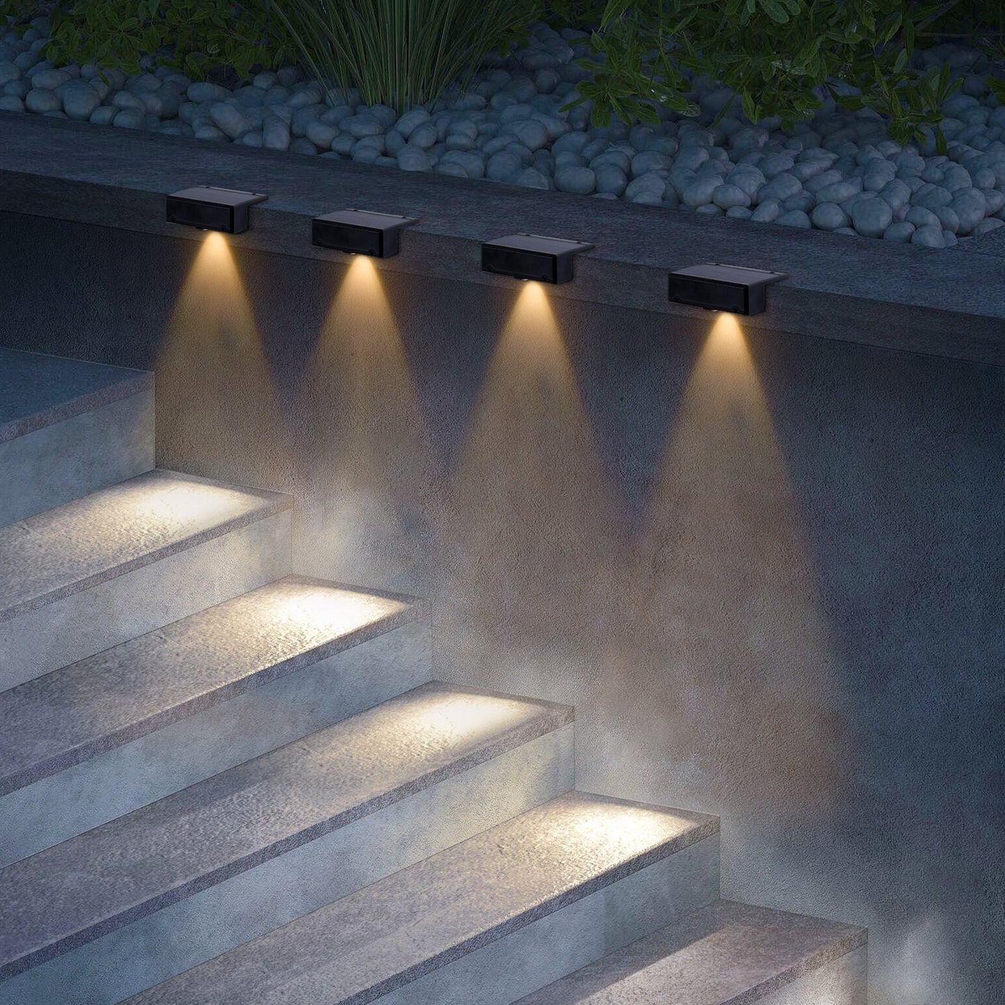 4-Pack Outdoor Solar Powered Deck Lights Wall Lamp-1